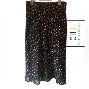 Chapter One Pull-on Mid-length‎ Polka Dot Skirt, Size 20